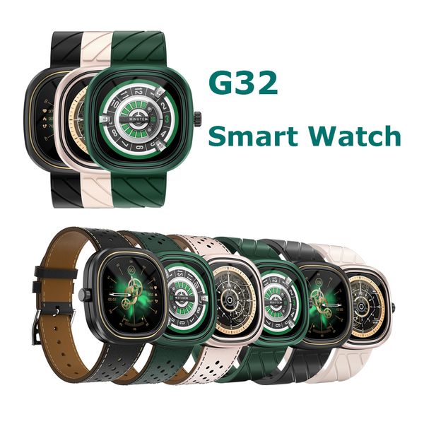 G32 Ritmo cardíaco en tiempo real Bluetooth Smartwatches 1.32 pulgadas Pantalla táctil completa Pulsera inteligente clásica Deporte Fitness Reloj inteligente en caja al por menor