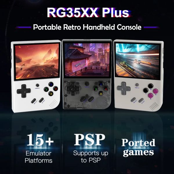 ANBERNIC RG35XX plus Consolas portátiles para jugar videojuegos Pantalla IPS 640 * 480 de 3,5 pulgadas Reproductor de juegos retro Batería de 3300 mAh 240110