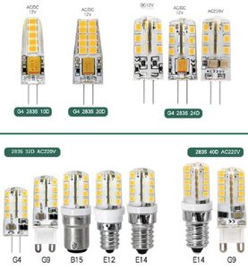 G4 72D Bombillas Led Silicona Corn Light AC 12V 220V G9 E12 B15 Dormitorio sala de estar interior Interior