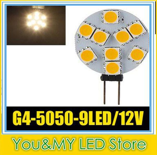 G4 9 5050 SMD LED Marine camping-car voiture ampoule lampe 12 V 3 W lumière blanche chaude haute intensité projecteur DHL4513635