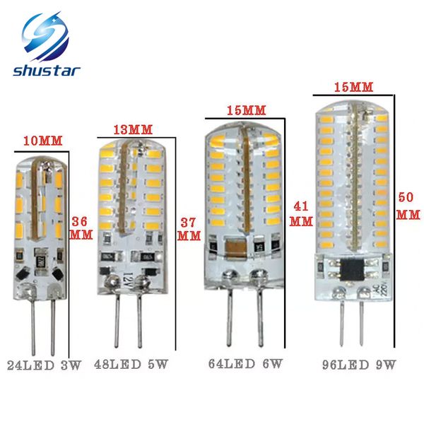 G4 ampoule LED G9 lampe éclairage AC/DC12V/220 V/110 V LED lustres en cristal lumières SMD3014 silicone LED g4 spot lampe décoration