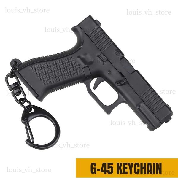 G45 Black Mini Gun Keychain 1 4 Gun de pistola de pistola en miniatura Annamento de llaves Regalo para la colección de modelos de fanáticos del ejército T230816