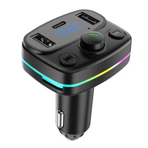 G47 mini chargeur de voiture double ports USB type-c adaptateur audio mains libres voiture Bluetooth transmetteur FM lecteur MP3