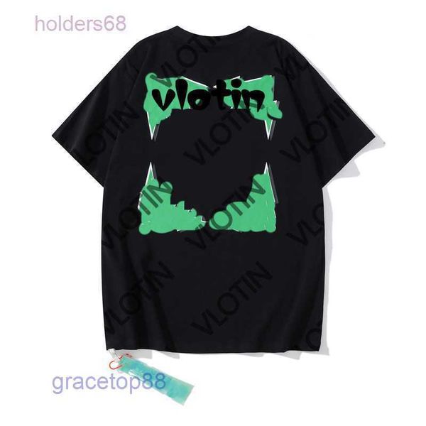 G4ow Hombres Hombres Moda Tops Camiseta deportiva Diseñador de verano Camisetas Offswhitetop Camisetas sueltas de algodón de lujo Mangas cortas casuales Pintura al óleo Negro Impresión trasera Flecha