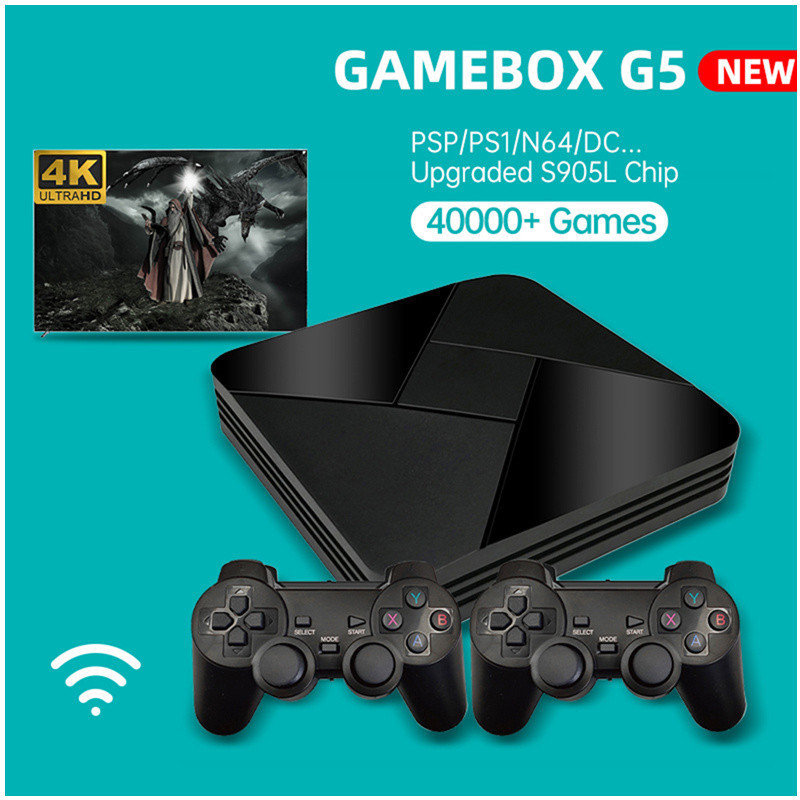 G5 Game Box 50000+ Игры Ретро TV Boxs Ностальгический хост S905L Wi-Fi 4k HD Super Console 50+ эмулятор игрока игрок для PS1 / NAOMI / DC