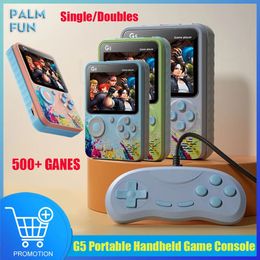 G5 Portable Handheld Game Console 500 In 1 Games Retro Game Console 3 inch Mini Game Machine Nostalgic Game Box Singles Doubles 240521