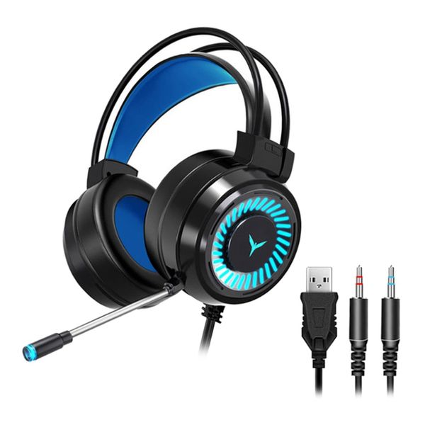 G58 Gaming Headset 7 LED Light para computadora PS4 PS5 Fifa Xbox Switch Games Wired Gaming Headphones Gamer Auriculares con micrófono Regalos