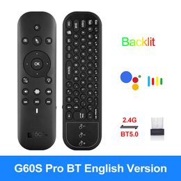 G60S Pro Bt Voice Remote Control 2.4G draadloze luchtmuis draadloze gyroscoop IR Leren voor computer -tv -projectoren accessoires