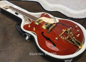 G61221962 Brown Chet Atkins country jazz semi creux de corps marron électrique guitare impérial tuners bigs tremolo pont double 5911551