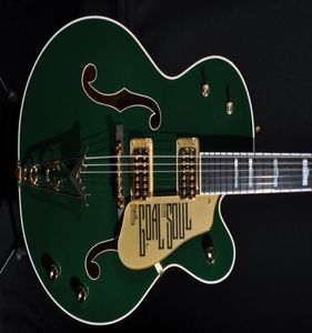 G6136i Bono Falcon Irish Soul Green Hollow Body Jazz Guitar Electric Gold Sparkle Binding Toutional Pickguard Doble F Holes3254053