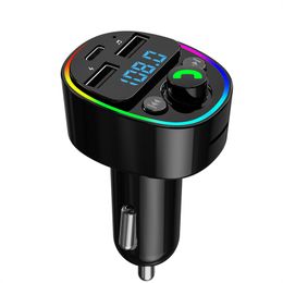 G67 TYPE-C TF-kaart U-Disk Chargers FM Zender Car MP3-speler met RGB-licht