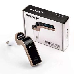 G7 Cargador de coche Inalámbrico Bluetooth MP3 FM Transmisor Modulador 2.1A Kit de cargadores Soporte USB manos libres para teléfono celular con paquete minorista