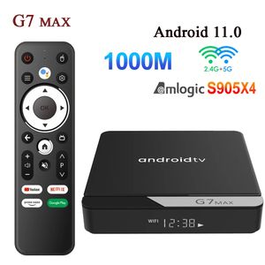 G7 Max Smart TV Box Android 11 S905X4 4GB 64GB 1000M AV1 4K HD 24GHz5GHz double Wifi USB30 décodeur lecteur multimédia 32GB 240130