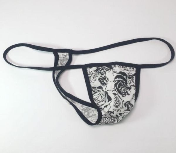 String Sexy pour hommes, pochette profilée, sous-vêtements en coton Tback, imprimé Paisley, G798C, 2225774