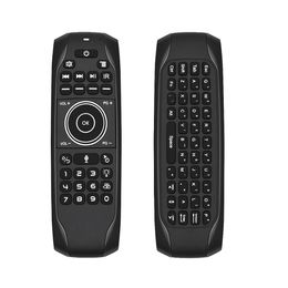 G7V PRO giroscopio retroiluminado inalámbrico Air Mouse con teclado Inglés 2,4G Control remoto por voz inteligente G7 batería incorporada