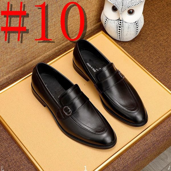 G8 / 11MODÈLE Mocassins pour hommes de mode en cuir fait à la main noir marron chaussures habillées décontractées chaussures de luxe pour hommes de fête de mariage