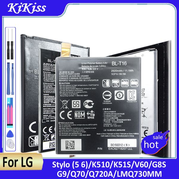 G8S Thinq LM-G810 Stylo5 Q720 K50 V60 LMG900TM K510 Stylo 6 Q730 pour LG BL-T43 BL-T44 BL-T45 BL-T46 BL-T47 BL-T48 BL-T49