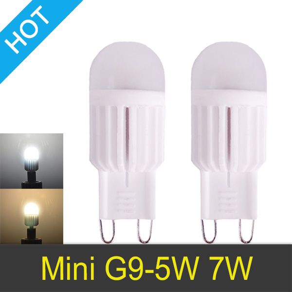 Bougie Ampoule G9 5W/7W Dimmable 110V-220V 1 LEDs Lampe 360 Angle de Faisceau Chaud/Froid Blanc LED Miniature