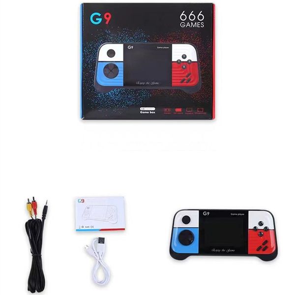 G9 Handheld Portable Arcade Game Console 3.0 pulgadas HD Screen Gaming Players Bulit-in 666 Classic Retro Games Consola de TV Salida AV DHL