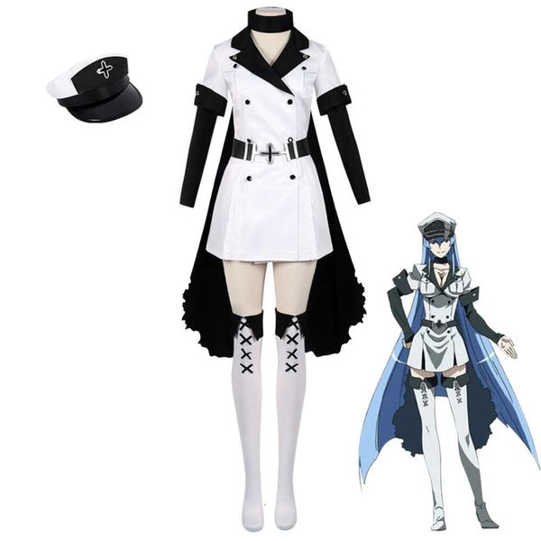 Ga Akame Kill Esdeath Cosplay Disfraz de cosplay Esdese Trajes de uniformes militares Halloween Carnival Ropa de anime
