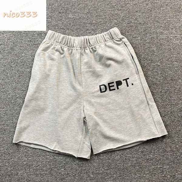 Ga Depts lettres classiques cordon imprimé motif gris et noir coton ample polyvalent hommes et femmes décontracté mode shorts