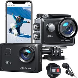 GA300 Action Camera 4K 60fps 24MP Imperpose 40m sous-marin Caméra EIS STABILISATION WiFi Wide angle Camerie Caméra Microphone externe, REM