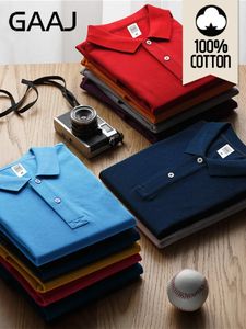GAAJ 100 Coton Polo Men Shirts de marque pour l'homme à manches courtes Clothing Summer Wine Blue Grey Red Navy Mens Polos 240412