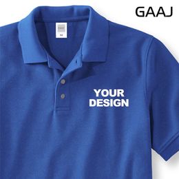 Gaaj aangepaste polo 100% katoenen print geborduurde slogan gouden folie shirts heren vrouwen polo's shirt werk slijtage uniform 230GSM 7.7 oz 220822