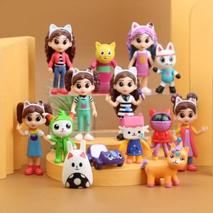 Gabbys House Doll Toys Smiling Cat Figura Hug Girl Gabby Magic Action Figures Christmas Decoration Kids Navidad cadeau 240411