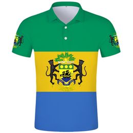 Gabon poloshirt gratis aangepaste naam Gab poloshirt College vlag Ga Franse land Gabonese Republiek Gabonaise print Po kleding 220702