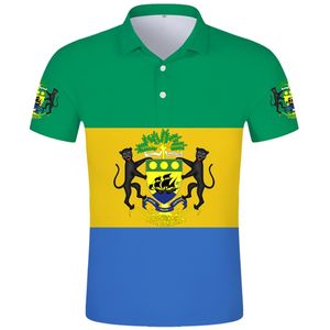 Gabon Polo Nom personnalisé gratuit Gab Polo College Flag Ga Pays français République gabonaise Gabonaise Imprimer Po Vêtements 220702