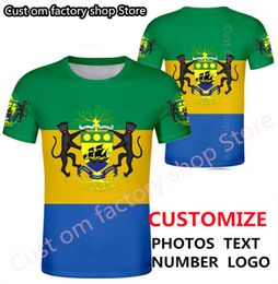Gabonese Republiek T -shirt Diy Gratis aangepaste naamnummer Personaliseer Gabon T Print Franse tekst Gabonais Flag P O Kleding 220616