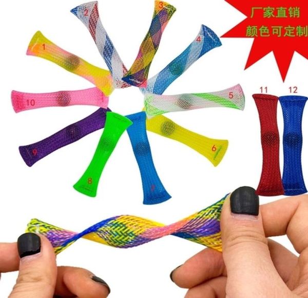 gadget jouet Tube de maille tressé avec billes jouet de balle autisme tdah jouets de thérapie d'anxiété soulagement du stress jouets sensoriels pour les mains 4738306