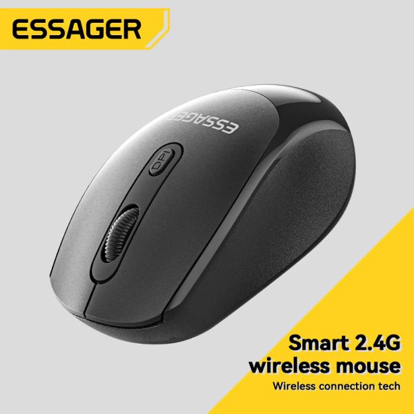 Gadgets Essager 2.4G Ratón inalámbrico Bluetooth ergonómico Ratón silencioso 1600 DPI para MacBook Laptop tableta PC silencioso mouse inalámbrico inalámbrico