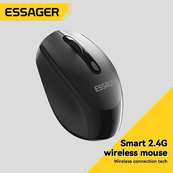 Gadgets Essager 2.4g Wireless Mouse Ergonomic Mouse 1600 DPI Silent Click pour la tablette MacBook ordinateur portable PC ACCESSOIRES DE JOURS USB
