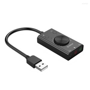Gadgets External USB Sound Card Stereo Mic Speaker 3.5mm Headset Audio Jack Cable Adapter Switch Volume Adjustment Free DriveUSB