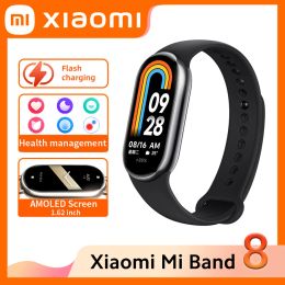 Gadgets New Xiaomi Mi Band 8 Bracelets intelligents Smart Care Care Blood Oxygène Fiess Traker Bluetooth Imperpose