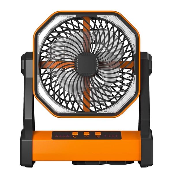 Gadgets Portable 270 ° Pivot Sanging Fan Night Night Light Camping Fan Desk Fan 20000mAh USB REGRAGETY pour l'escalade de camping en plein air