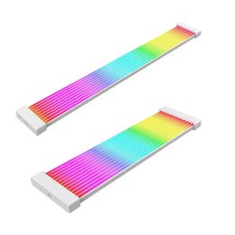 Gadgets RGB PSU Câbles d'alimentation Câble à manches d'alimentation 24 broches / 3x8pin Câble RVB ATX avec bandes LED néon diffusées Super Bright PC interne