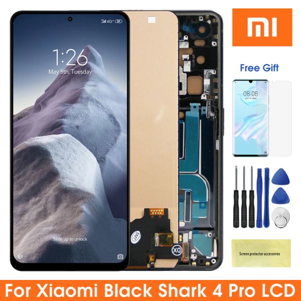 Gadgets Super AMOLED Écran pour Xiaomi Black Shark 4 Pro Shark PARH0 Affichage tactile Affichage avec cadre pour xiaomi Black Shark 4