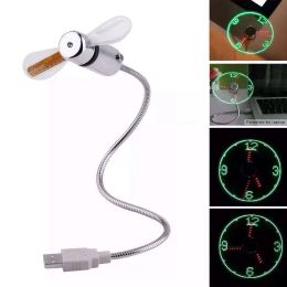 Gadgets USB Mini Flexibele tijd Duurzaam verstelbare USB Gadget Mini Flexibele LED Light USB -ventilator voor laptop PC Notebook Time Display