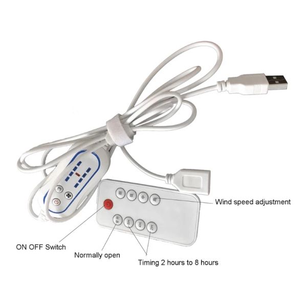 Gadgets Control remoto USB Velocidad ajustable con 28 horas de sincronización en el interruptor de apagado para el ventilador