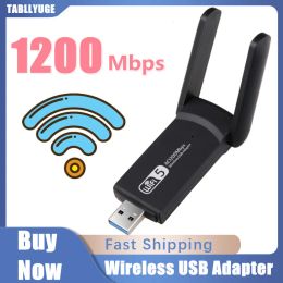 Gadgets Wireless USB 1200 Mbps Adaptateur WiFi Double bande 2,4g / 5 GHz USB 3.0 Adaptateur LAN WiFi Dongle 802.11ac avec antenne pour ordinateur portable