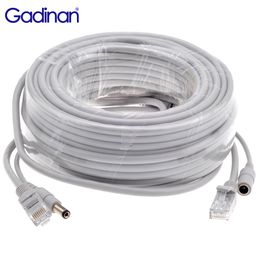 Câble Gadinan Cat5 / Cat-5E Ethernet RJ45 + DC Power CCTV Réseau LAN Cable 5m / 10m / 15m / 20m / 30m pour les caméras IP du système et le système NVR