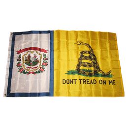 Gadsden-Do not Tread on Me West Flag, alle landen 3x5ft vlaggen afdrukken, opknoping reclame Nationaal Outdoor Binnen Gebruik, Drop Shipping