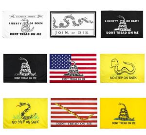 Gadsden Flag 9 Styles Direct usine entière 3x5Fts 90x150cm Don039t Tread On Me Tea Party hochet serpent bannière U8772188