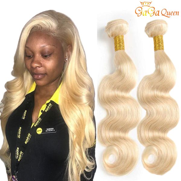 GAGA Queen 613 Blonde Hair Brasil Body Wave 3 paquetes Sin procesar Peruano Malasian Indian Indian Virgin Human Hair Extensiones Nueva Llegada