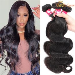 Gaga Queen 9A Indian Body Wave Extensiones de cabello humano virgen 3 paquetes Sin procesar Brasileño Peruano Indio Virgen Remy Hair Deals242B