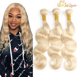 Gaga queen Brazilian Blonde Hair Weave Bundles 613 Color Brazilian Body Wave Extensiones de cabello humano 3 Bundles Blonde Hair263T