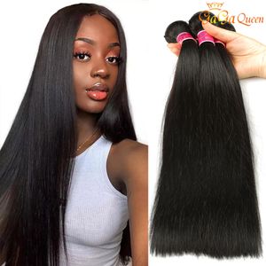 Bundles de cheveux vierges brésiliens non transformés Extensions de cheveux humains indiens malais péruviens brésiliens cheveux raides